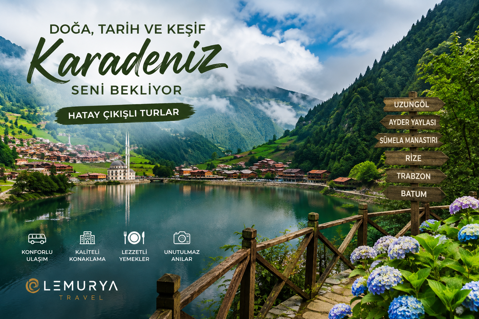 Hatay Çıkışlı Karadeniz Turları 2026 | Lemurya Travel